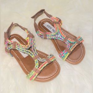 Girls Steve Madden Multicolor Sandals Size 8c NEW